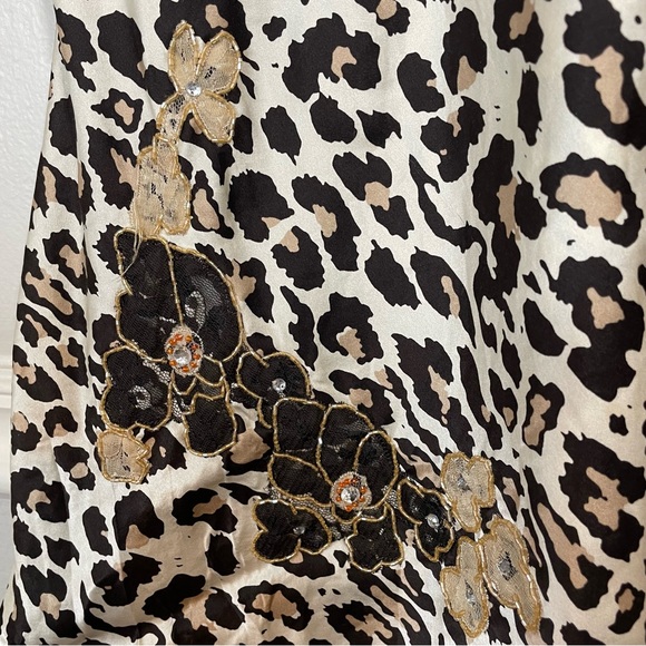 New York & Co. 100% Silk Leopard Print Skirt Size Small - Picture 2 of 5